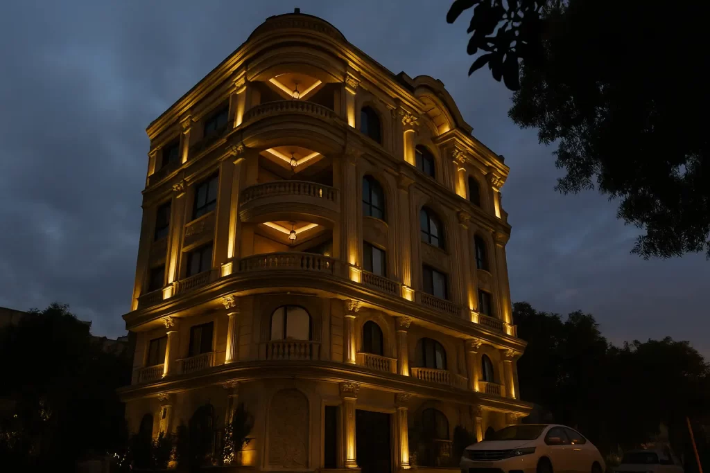 نمای رومی و نورپردازی آن